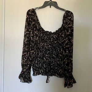 Black Floral Top
